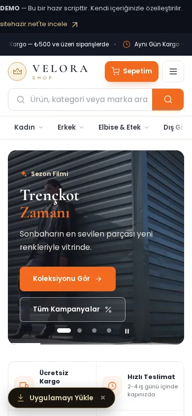 E-Ticaret Scripti — mobil ekran görüntüsü