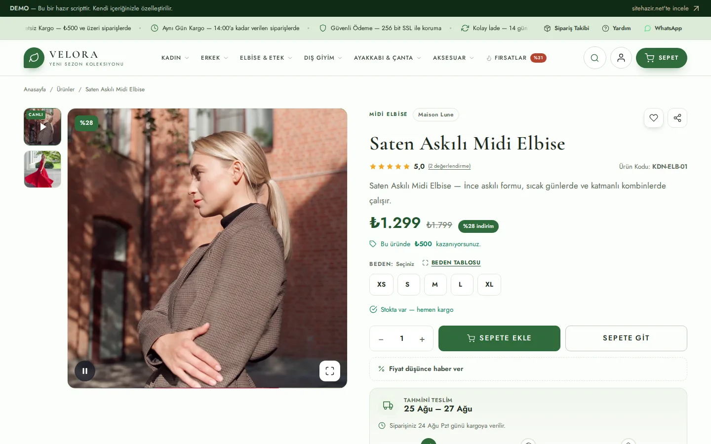 Ürün detay sayfası